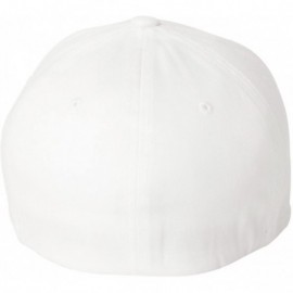 Baseball Caps Flag Embroidered Wooly Combed Flexfit - White - C1180R0HYHT $18.95
