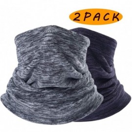 Balaclavas Neck Warmer Gaiter Fleece Ski Winter Balaclava Face Scarf Cover - 2pack(grey+navy Blue) - C418AE9HTKU $11.52
