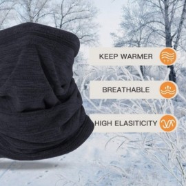Balaclavas Neck Warmer Gaiter Fleece Ski Winter Balaclava Face Scarf Cover - 2pack(grey+navy Blue) - C418AE9HTKU $11.52