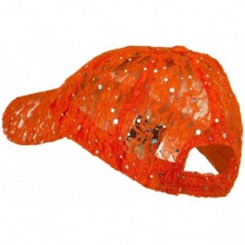 Baseball Caps Lace Sequin Glitter Cap - Orange W41S52F - CL110A3TXYR $16.61