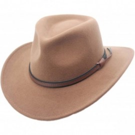 Cowboy Hats Crushable Outback Cowboy Western Wool Hat- Silver Canyon - Pecan - CN18Z2D9W4Z $104.17