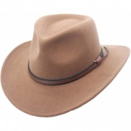 Cowboy Hats Crushable Outback Cowboy Western Wool Hat- Silver Canyon - Pecan - CN18Z2D9W4Z $43.29