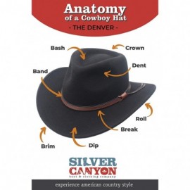 Cowboy Hats Crushable Outback Cowboy Western Wool Hat- Silver Canyon - Pecan - CN18Z2D9W4Z $43.29