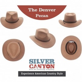 Cowboy Hats Crushable Outback Cowboy Western Wool Hat- Silver Canyon - Pecan - CN18Z2D9W4Z $43.29