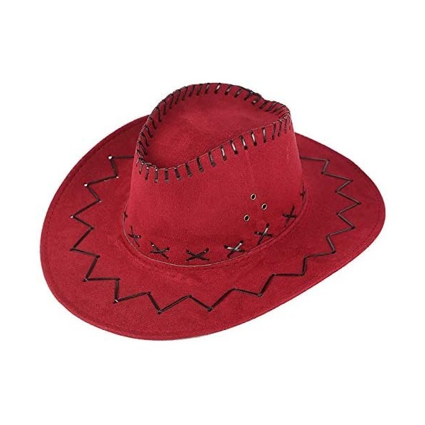 Cowboy Hats West Cowboy Hat Grassland Sunshade Mongolian Unisex Adult Cap - Wine - CK18STLMQ3S $12.23
