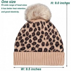 Skullies & Beanies Winter Beanie Hat Scarf Set Touch Screen Glove Warm Slouchy Pom Knit Skull Cap - Leopard Hat and Gloves - ...