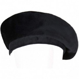 Berets Women's Velvet Beret Cap Winter Warm Newsboy Hat Cabbie Hat Size 22"-22.8" - Black - C218KDLOS80 $16.57
