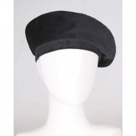Berets Women's Velvet Beret Cap Winter Warm Newsboy Hat Cabbie Hat Size 22"-22.8" - Black - C218KDLOS80 $16.57