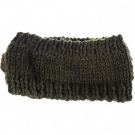 Cold Weather Headbands Womens Winter Chic Turban Bowknot/Floral Crochet Knit Headband Ear Warmer - Knit Floral Olive Green - ...