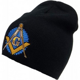 Skullies & Beanies Mason Winter Skull Cap Black Ski Beanie Freemason Knit- Master- Masonic - CK127NTPMAT $16.87