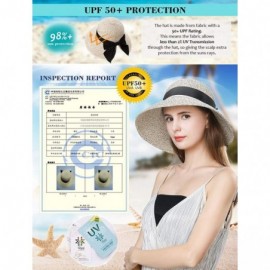 Sun Hats Removable Protective Hat UPF50 Summer Sun Hat for Women Beach Wide Brim Straw Fedora Floppy Panama String - C718SQ0L...