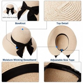 Sun Hats Removable Protective Hat UPF50 Summer Sun Hat for Women Beach Wide Brim Straw Fedora Floppy Panama String - C718SQ0L...