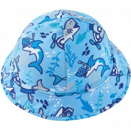 Sun Hats Baby Girls UV Sun Cap UPF 50+ Sun Protection Bucket Hat 3-6Y - Blueshark09 - CZ18A8IG2OT $13.46