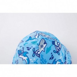 Sun Hats Baby Girls UV Sun Cap UPF 50+ Sun Protection Bucket Hat 3-6Y - Blueshark09 - CZ18A8IG2OT $13.46