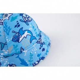 Sun Hats Baby Girls UV Sun Cap UPF 50+ Sun Protection Bucket Hat 3-6Y - Blueshark09 - CZ18A8IG2OT $13.46