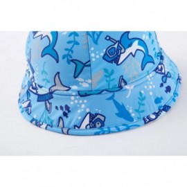 Sun Hats Baby Girls UV Sun Cap UPF 50+ Sun Protection Bucket Hat 3-6Y - Blueshark09 - CZ18A8IG2OT $13.46