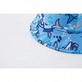 Sun Hats Baby Girls UV Sun Cap UPF 50+ Sun Protection Bucket Hat 3-6Y - Blueshark09 - CZ18A8IG2OT $13.46