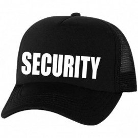 Baseball Caps Security Truckers Mesh Snapback hat - Black - CL11N8GFP1J $19.14