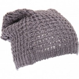 Skullies & Beanies Ladies/Womens Heavy Knit Slouch Beanie Hat - Plum - CA1156MVKV7 $10.53