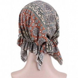 Skullies & Beanies Women Cotton Bandana Scarf Pre Tied Chemo Hat Beanie Turban Headwear for Cancer Patients Ladies Turbante -...