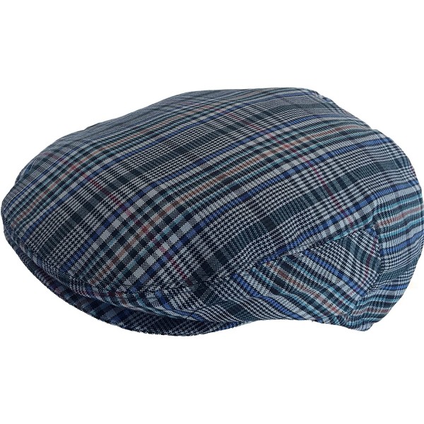 Newsboy Caps Summer Plaid Ivy Scally Driver Cap Polyester Flat Hat - Blue / Green / Red - CT18GU55OXR $28.25