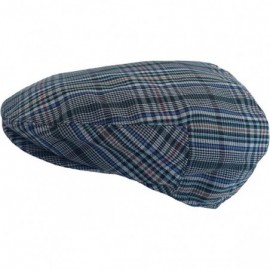 Newsboy Caps Summer Plaid Ivy Scally Driver Cap Polyester Flat Hat - Blue / Green / Red - CT18GU55OXR $28.25