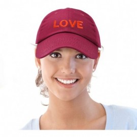 Baseball Caps Custom Embroidered Hats Dad Caps Love Stitched Logo Hat - Maroon - CH18M7XZT3A $10.23