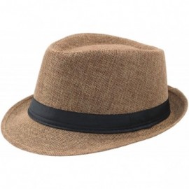 Fedoras 1920s Panama Fedora Hat Cap for Men Gatsby Hat for Men 1920s Mens Gatsby Costume Accessories - Camel - CS18KDUHS4S $2...