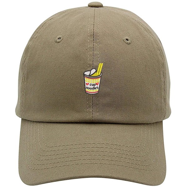 Baseball Caps Unisex Cup of Noodles Low Profile Embroidered Baseball Dad Hat - Vc300_khaki - CX18QXZENHX $14.19