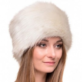 Bomber Hats Russian Faux Fur Hat for Women - Like Real Fur - Comfy Cossack Style - Ecru Rabbit - C111G3LW0Y1 $21.88