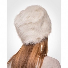 Bomber Hats Russian Faux Fur Hat for Women - Like Real Fur - Comfy Cossack Style - Ecru Rabbit - C111G3LW0Y1 $21.88