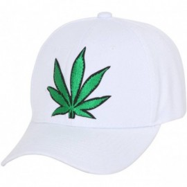 Baseball Caps Marijuana Leaf Hat Cap - White - CL12O5F57VB $9.94