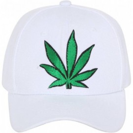 Baseball Caps Marijuana Leaf Hat Cap - White - CL12O5F57VB $9.94