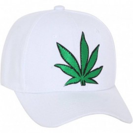 Baseball Caps Marijuana Leaf Hat Cap - White - CL12O5F57VB $9.94