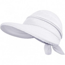 Sun Hats Hats for Women UPF 50+ UV Sun Protective Convertible Beach Visor Hat - White - CF11DMLT7I7 $28.29