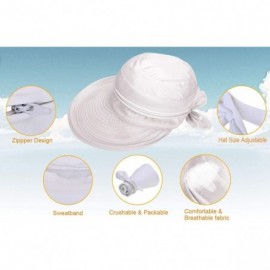 Sun Hats Hats for Women UPF 50+ UV Sun Protective Convertible Beach Visor Hat - White - CF11DMLT7I7 $17.05