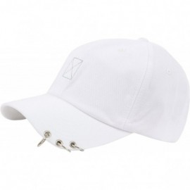 Baseball Caps Men Plus Size Silver Ring Piercing XL XXL Big Ball Cap Baseball Hat Truckers - White - C318CL6XDLX $27.22