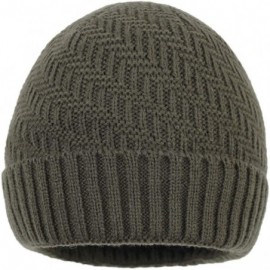 Skullies & Beanies Daily Beanie Hat for Men Warm Winter Hats Thick Knit Cuff Beanie Cap - Army Green - C7192QX3COZ $9.43