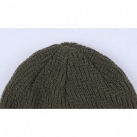 Skullies & Beanies Daily Beanie Hat for Men Warm Winter Hats Thick Knit Cuff Beanie Cap - Army Green - C7192QX3COZ $9.43