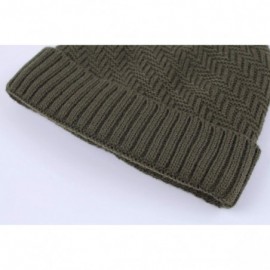Skullies & Beanies Daily Beanie Hat for Men Warm Winter Hats Thick Knit Cuff Beanie Cap - Army Green - C7192QX3COZ $9.43
