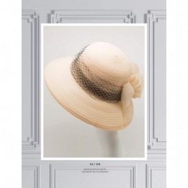 Sun Hats Women's Derby Cloche Hat Organza Church Wedding - Apricot/Black - CG18QST3QSQ $40.78