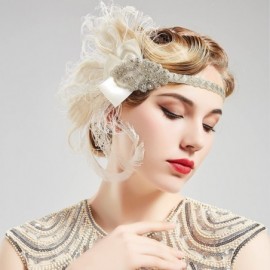Headbands 1920s Flapper Peacock Feather Headband 20s Sequined Showgirl Headpiece - Style-6 - CU18E7M5SQK $30.74