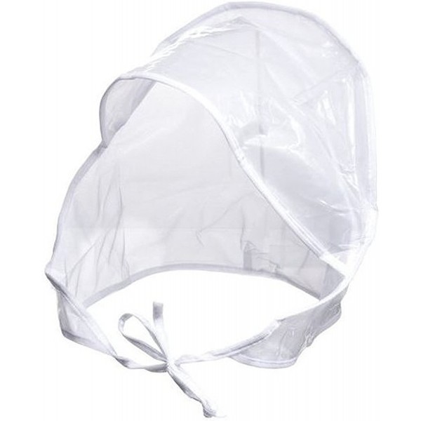 Rain Hats Rain Bonnet with Full Cut Visor & Netting - One Size Fits All - White - CV11ZE7BASB $43.95