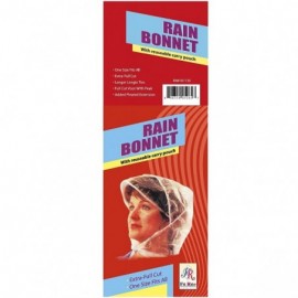 Rain Hats Rain Bonnet with Full Cut Visor & Netting - One Size Fits All - White - CV11ZE7BASB $43.95
