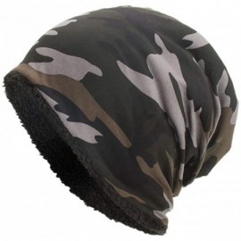 Skullies & Beanies Unisex Warm Baggy Camouflage Crochet Winter Wool Ski Beanie Skull Caps - Black - CH18ION7SCY $9.22