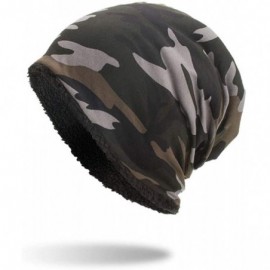 Skullies & Beanies Unisex Warm Baggy Camouflage Crochet Winter Wool Ski Beanie Skull Caps - Black - CH18ION7SCY $9.22