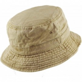 Bucket Hats 100% Cotton Canvas & Pigment Dyed Packable Summer Travel Bucket Hat - 2. Pigment - Khaki - CD196EI36DS $8.65