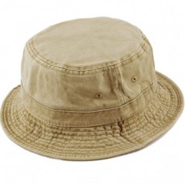 Bucket Hats 100% Cotton Canvas & Pigment Dyed Packable Summer Travel Bucket Hat - 2. Pigment - Khaki - CD196EI36DS $8.65