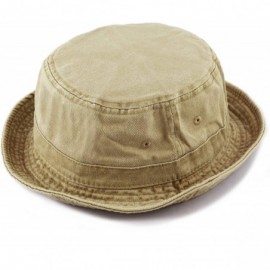 Bucket Hats 100% Cotton Canvas & Pigment Dyed Packable Summer Travel Bucket Hat - 2. Pigment - Khaki - CD196EI36DS $8.65