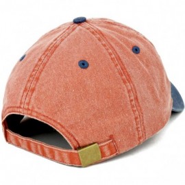 Baseball Caps Low Profile Unstructured Pigment Dyed Two Tone Baseball Cap - Orange Navy - CS18KQI3MYS $14.53